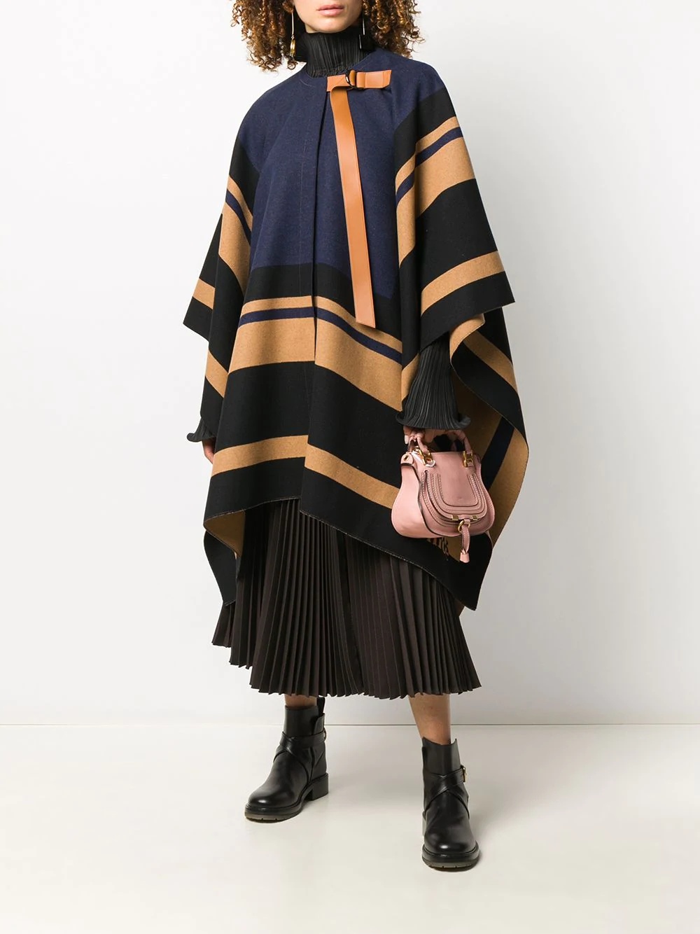 striped wool cape  - 2