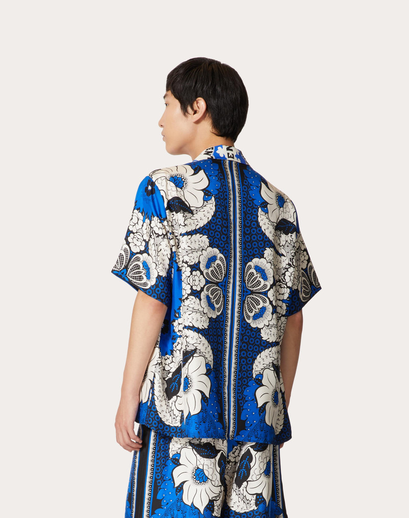 SILK TWILL BOWLING SHIRT WITH VALENTINO BANDANA FLOWER PRINT 4
