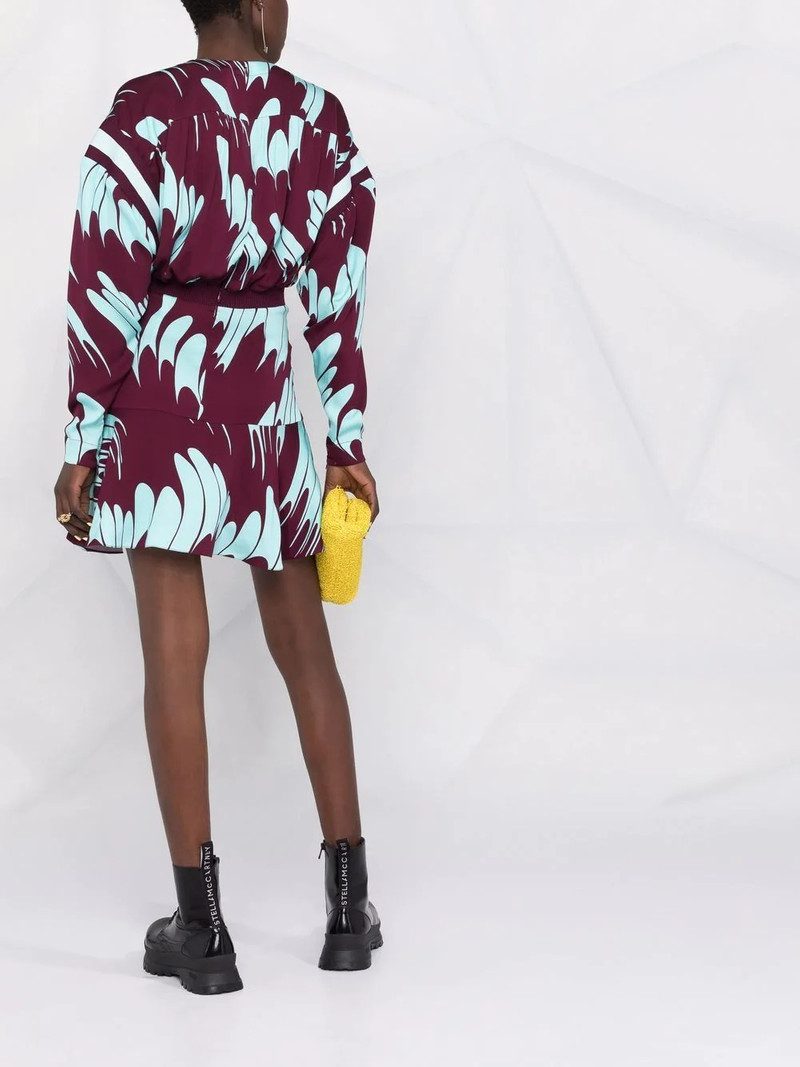 abstract-print gathered dress 6