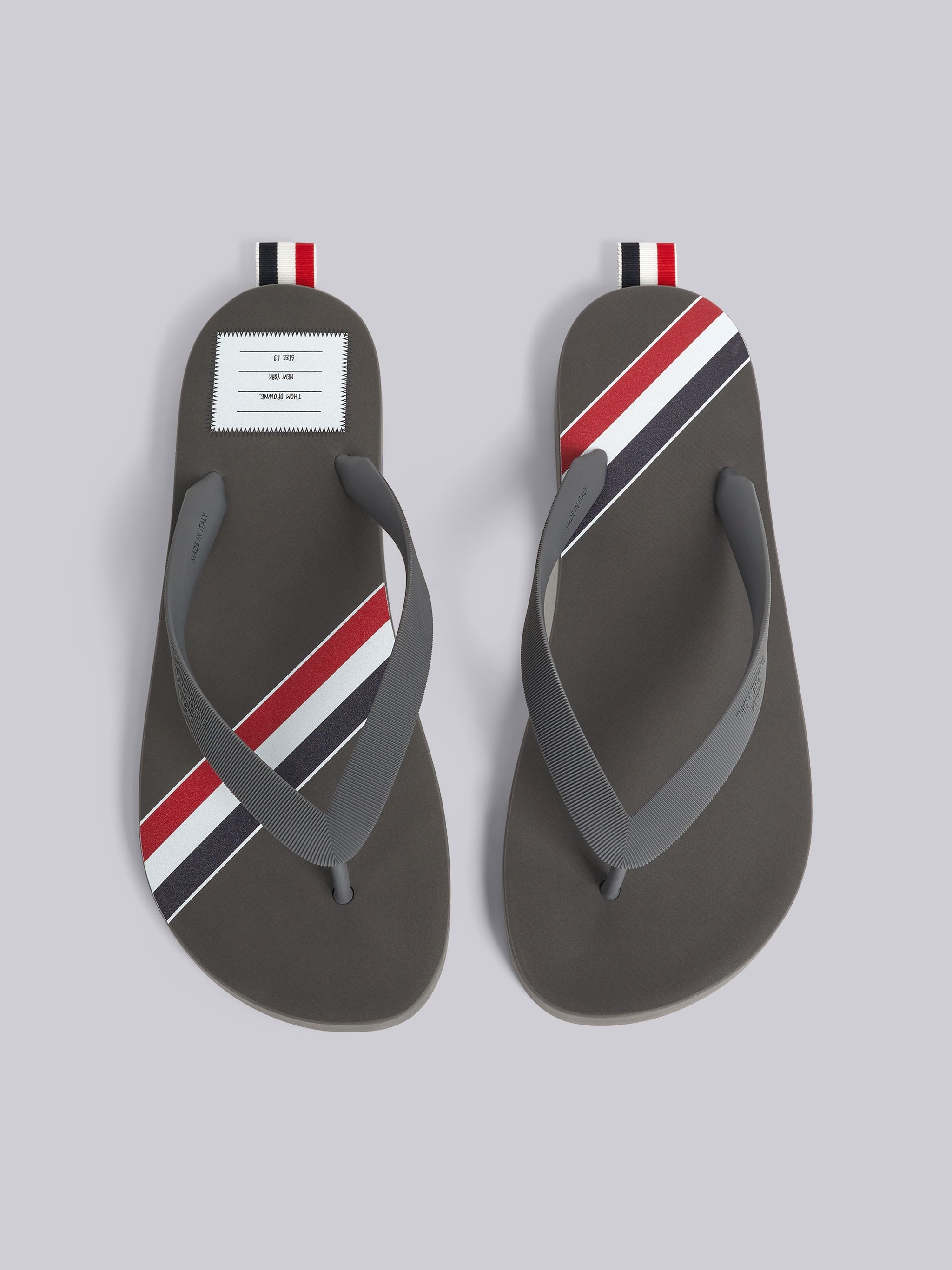 Medium Grey Molded Rubber Stripe Flip Flop - 4