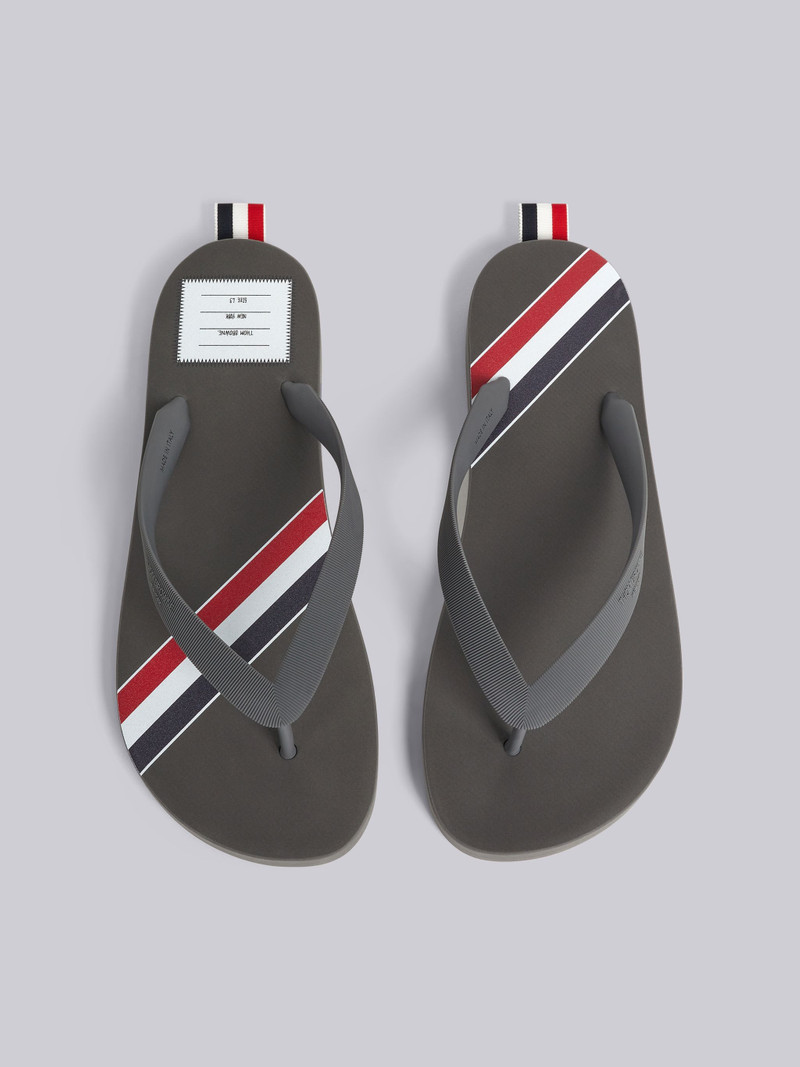 Medium Grey Molded Rubber Stripe Flip Flop 4