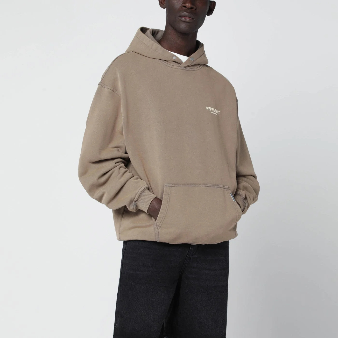 Light brown oversized hoodie - 1