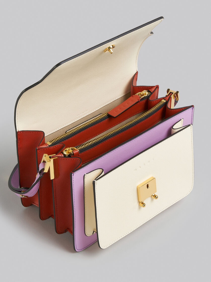 LILAC SAFFIANO LEATHER TRUNK BAG - 4