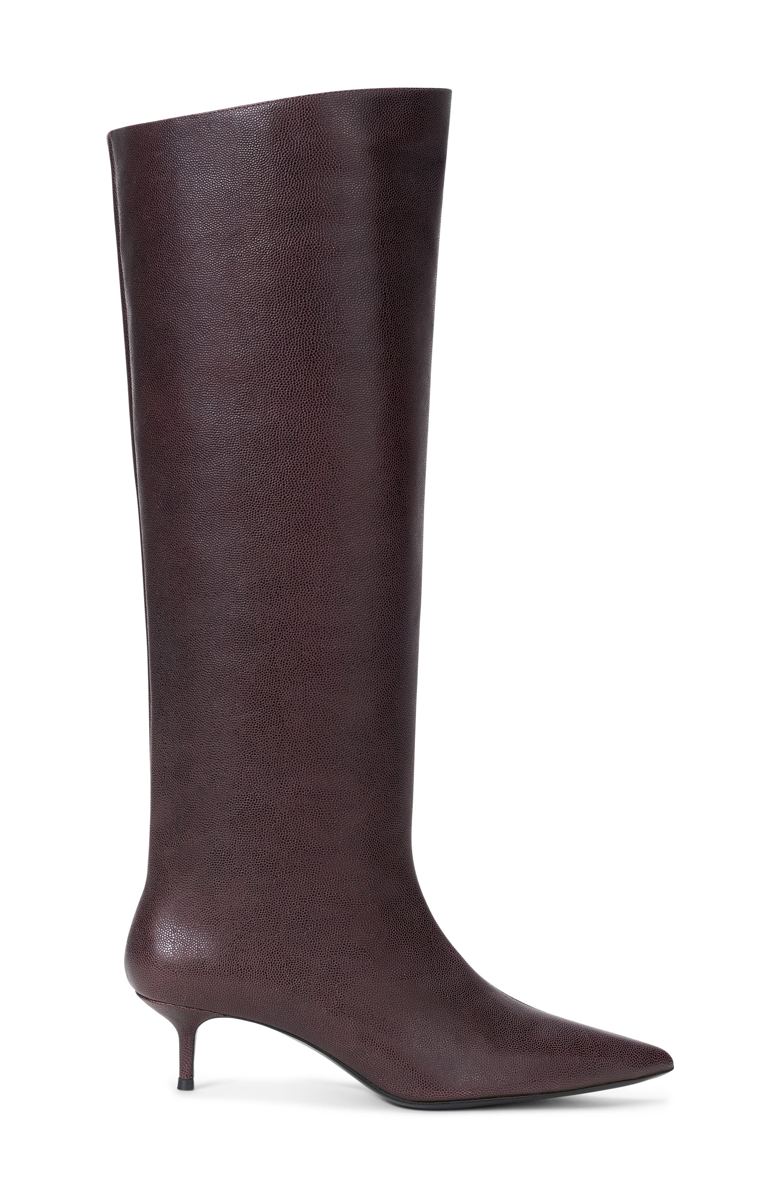 STAUD Sebastian Pointed Toe Kitten Heel Knee-High Boot in Syrah at Nordstrom - 3