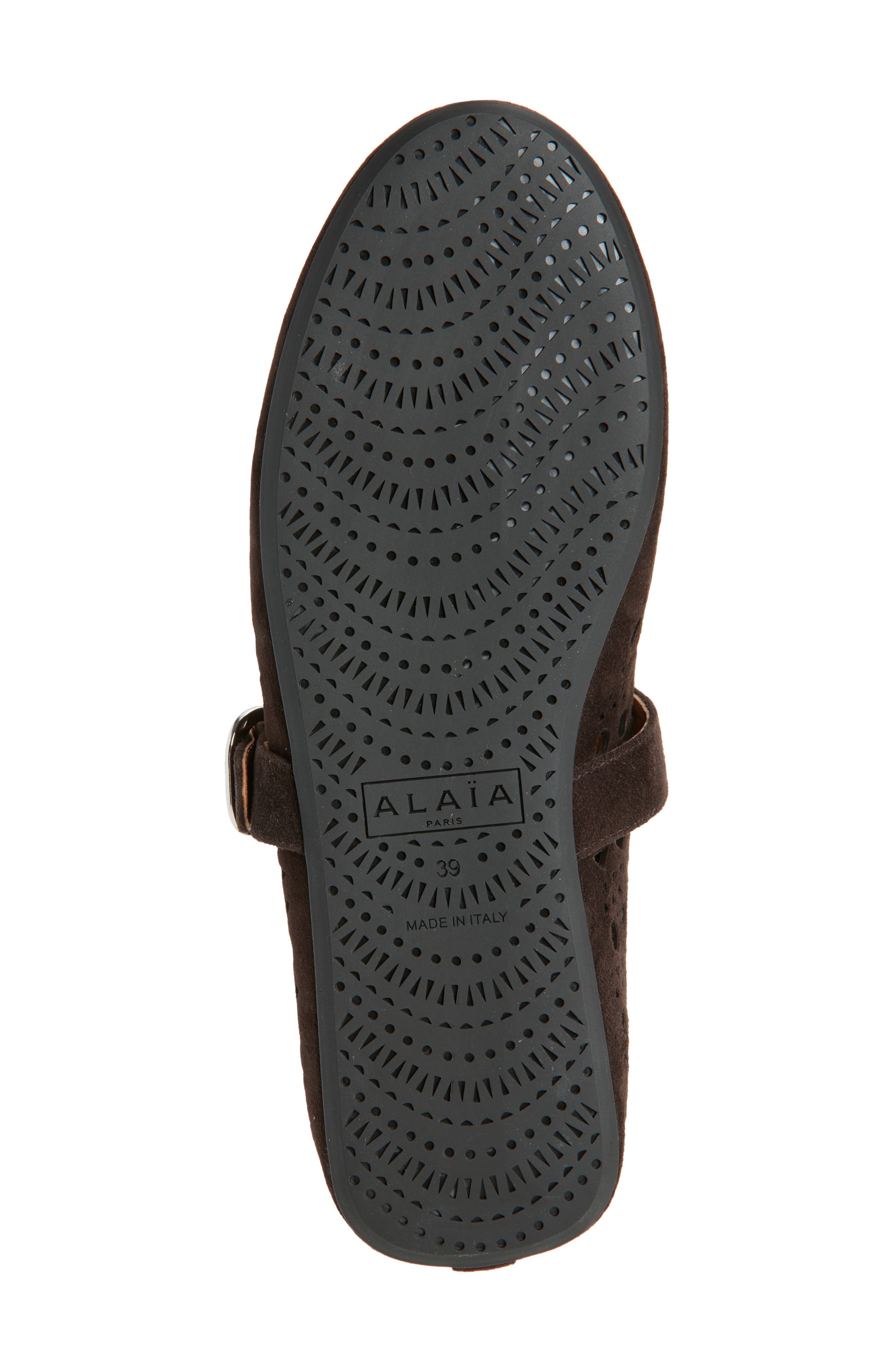 Alaïa Vienne Perforated Ballet Flat in Brun Fonce at Nordstrom - 6