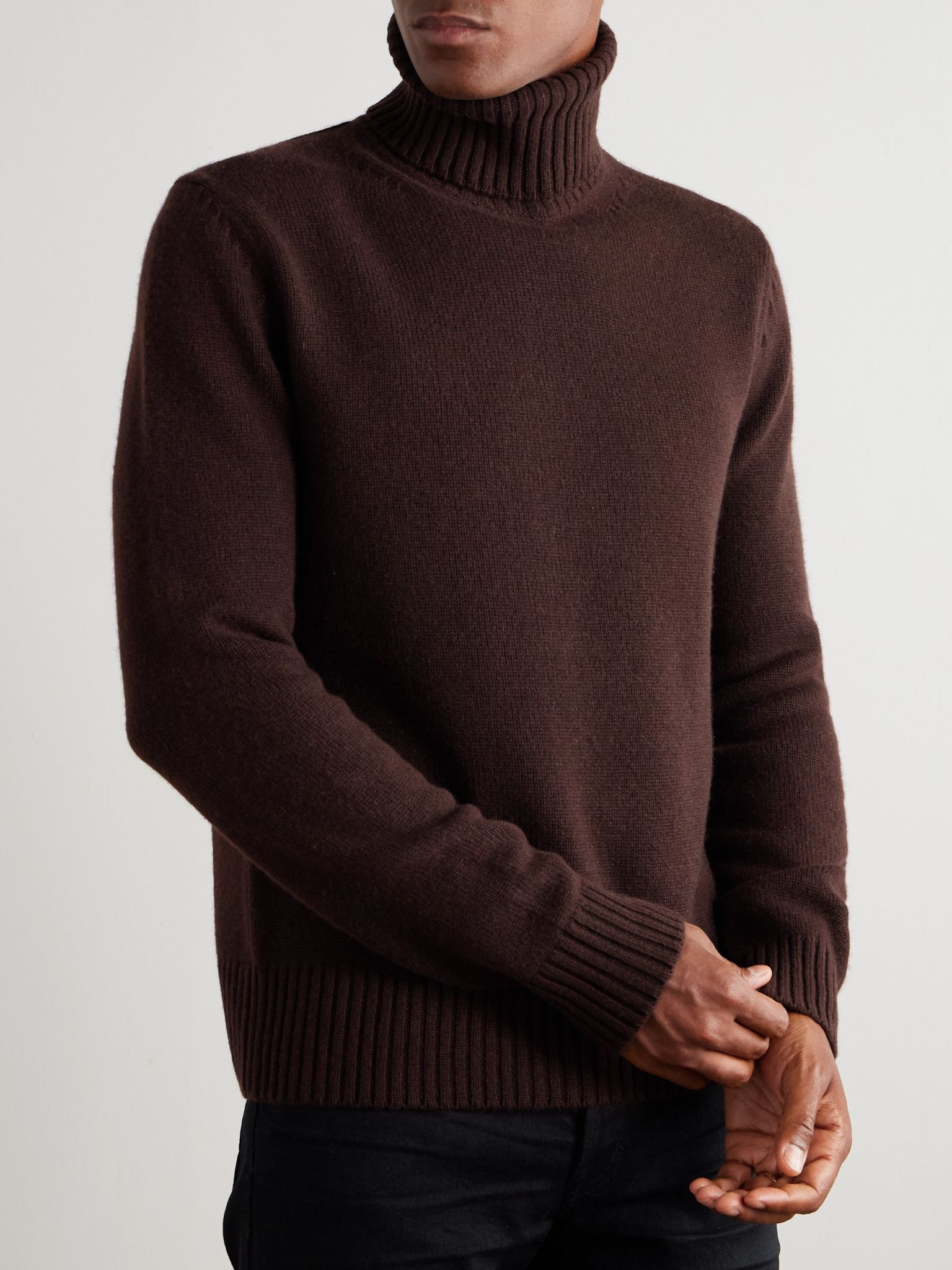 Cashmere Rollneck Sweater Brown - 3