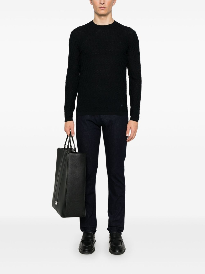 EMPORIO ARMANI logo-plaque slim-fit jeans outlook