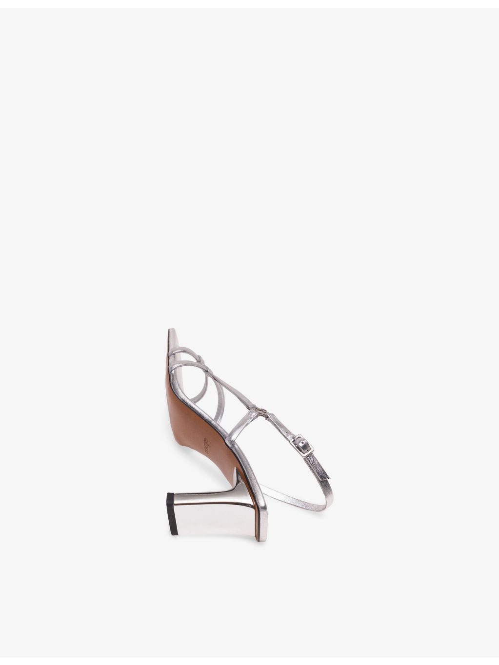 Clover-Embellished Metallic-Leather Heeled Sandals - 4