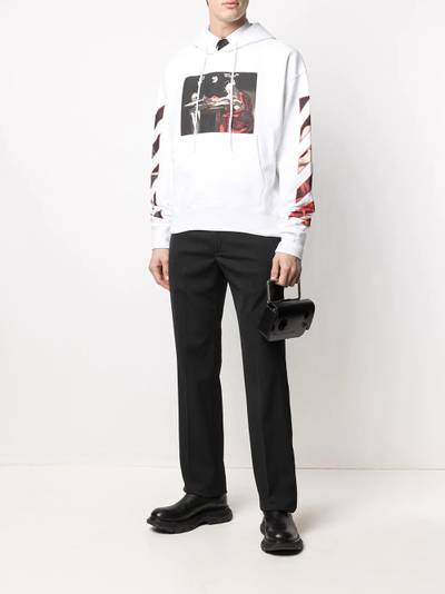 Off-White Caravaggio-print cotton hoodie outlook