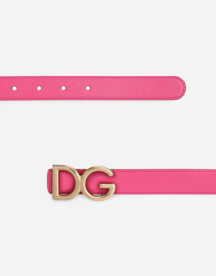 Reversible dauphine calfskin belt with DG logo - 2