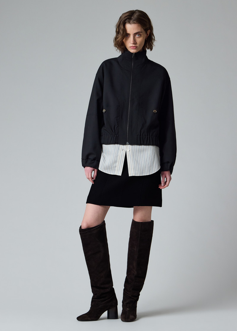 Women's Black Knitted Bomber Jacket 7