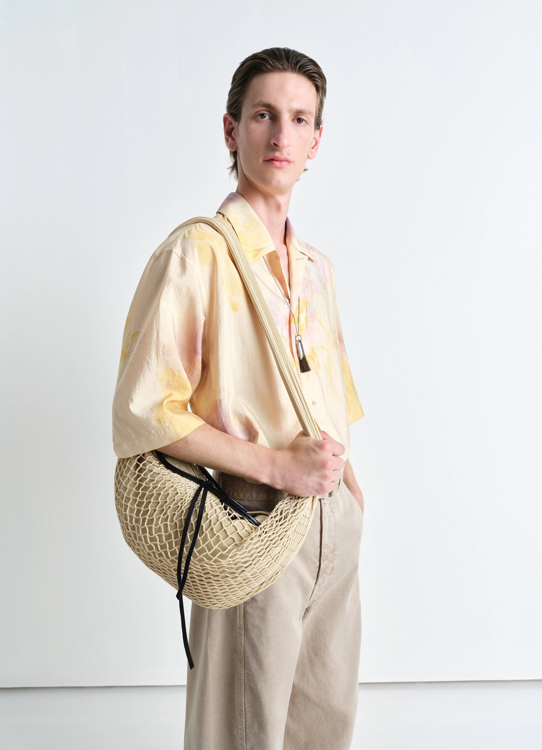 Light Beige Croissant Filt Bag | LEMAIRE