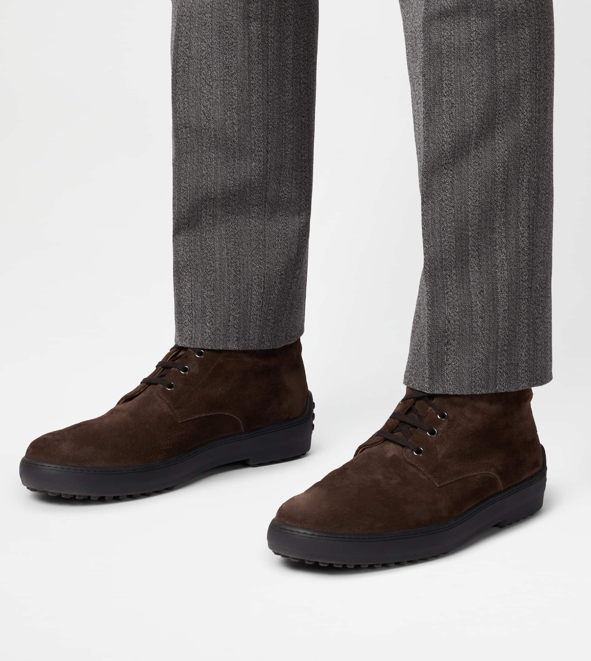 WINTER GOMMINO ANKLE BOOTS IN SUEDE - BROWN - 8