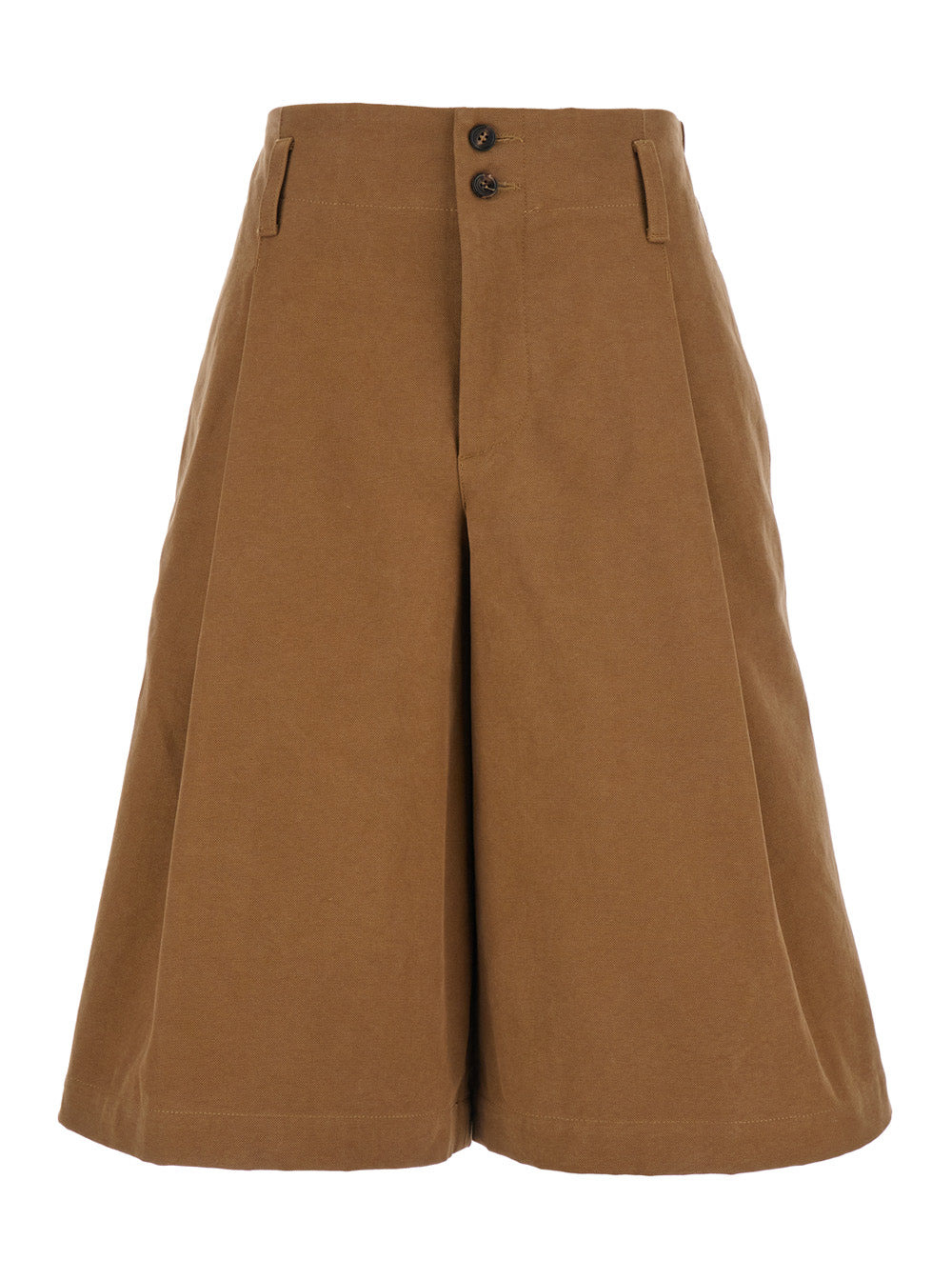 Chloé Women Brown Bermuda Pants With Belt Loops And Wide Leg In Cotton Woman - 1
