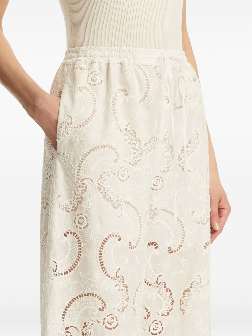 guipure lace trousers - 5