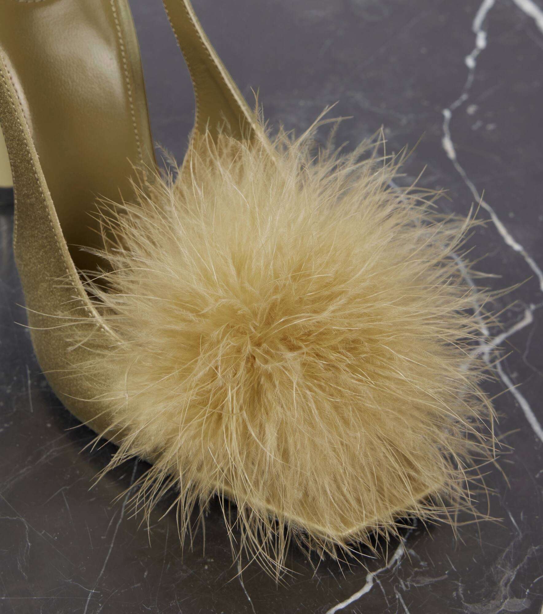 Paradis 110 feather-trimmed satin sandals - 5