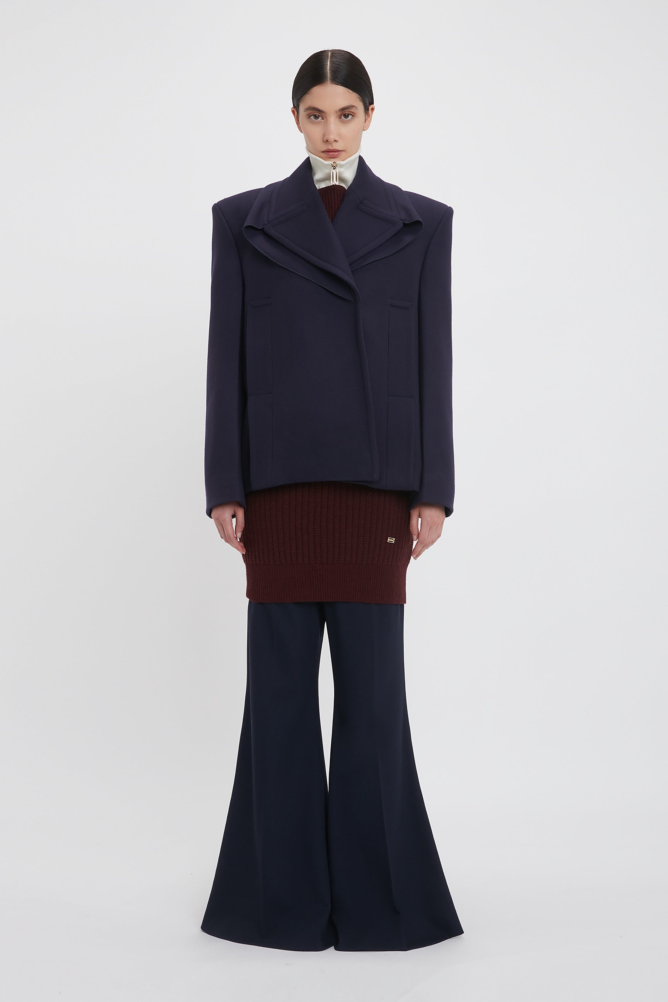 コート VICTORIA BECKHAM 'Pointed Shoulder' coat Blue Victoria Beckham Pointed Shoulder Coat In Blue - 38% Off