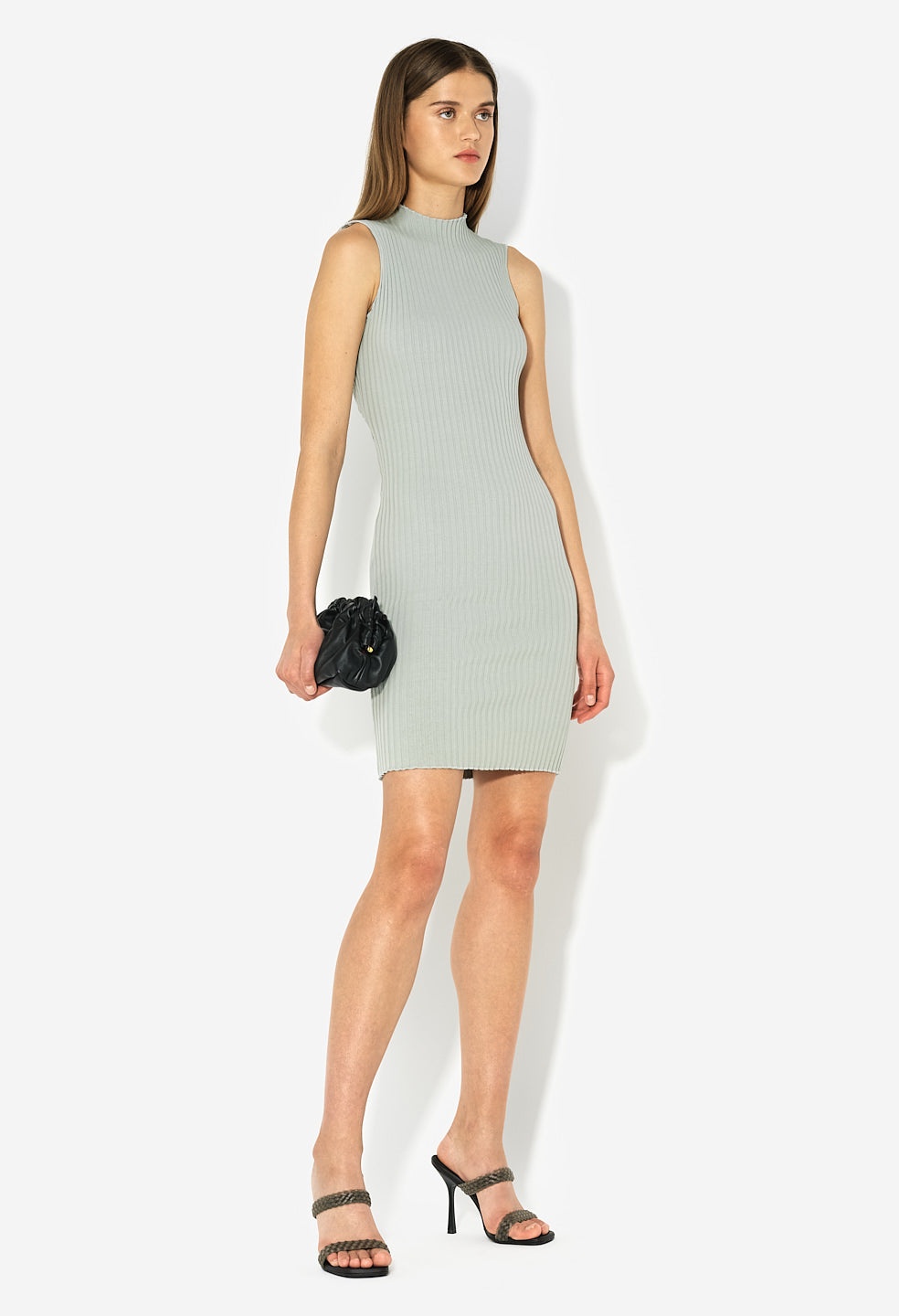 GINZA RIB MOCK MINI DRESS - 2
