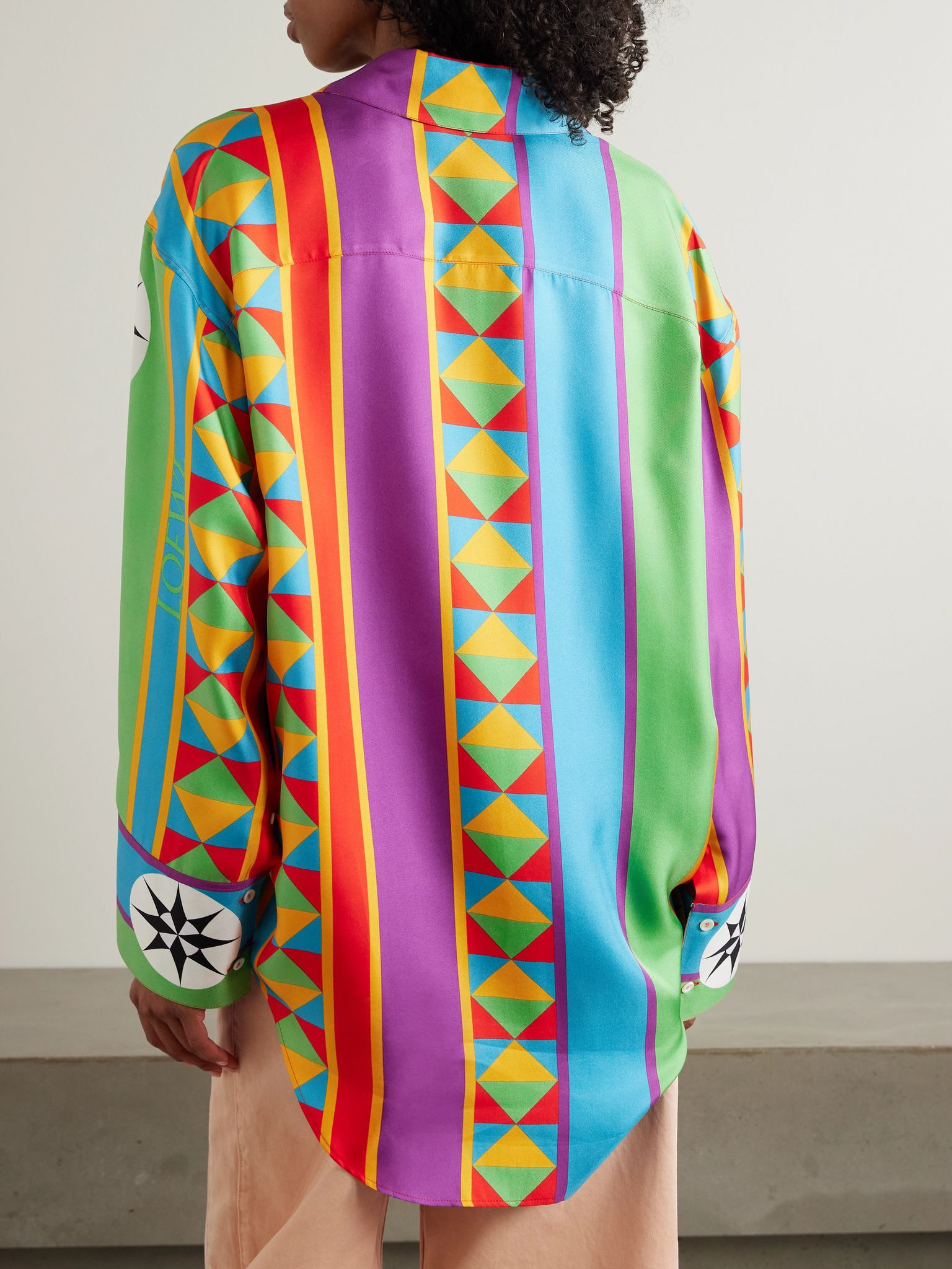 + Paula's Ibiza printed silk-twill shirt Green - 4