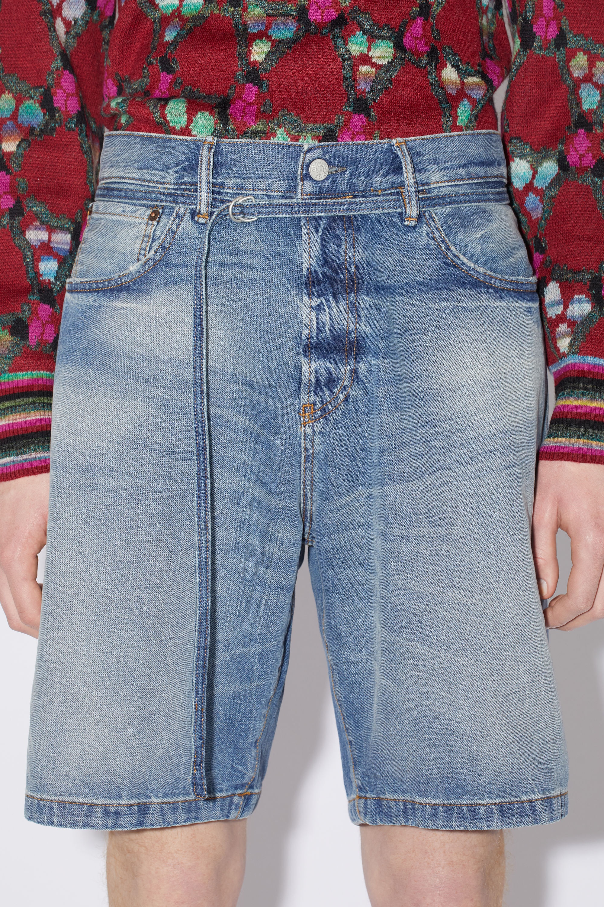 Organic denim shorts - Mid Blue - 4