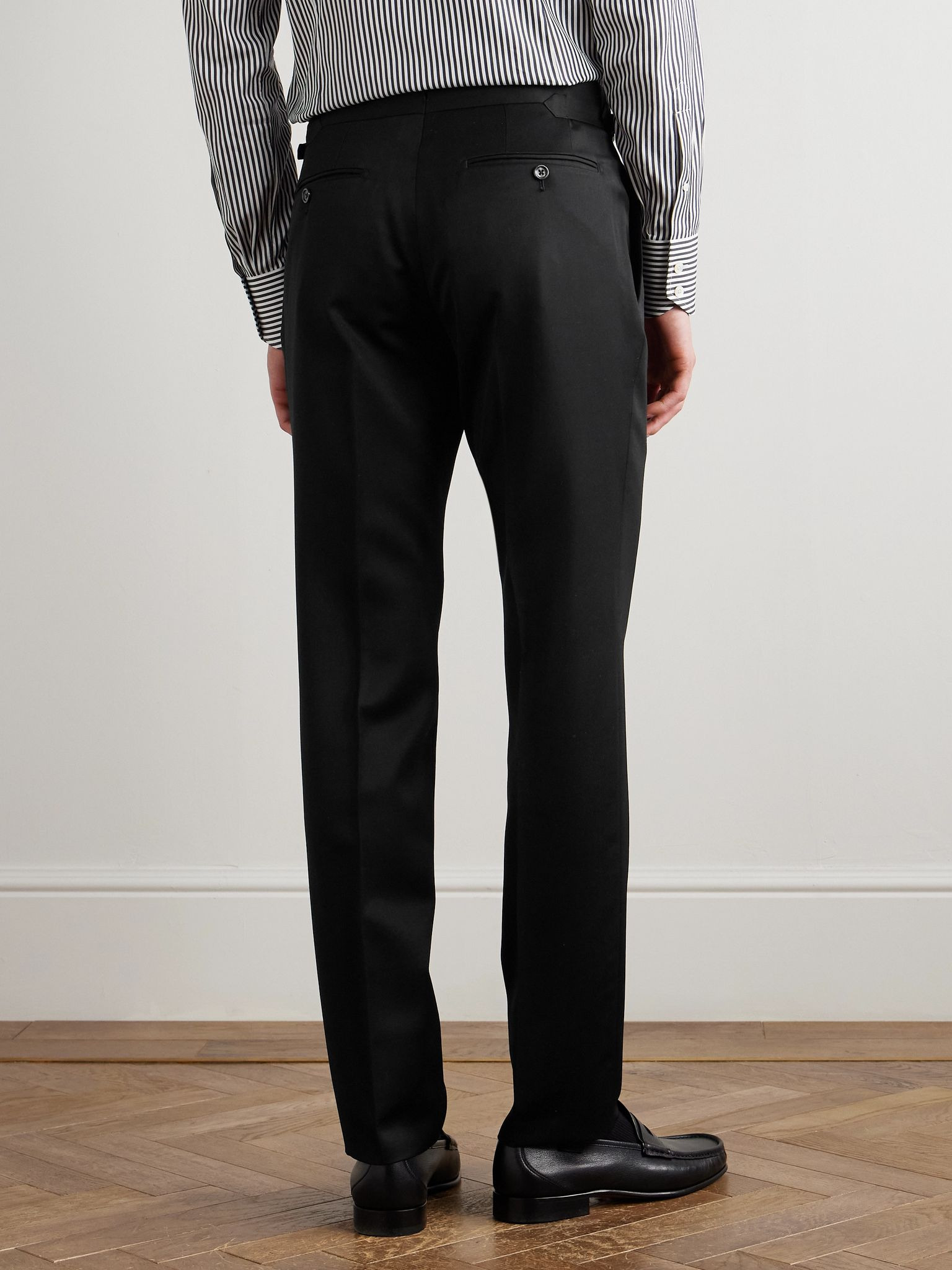 Shelton Slim-Fit Tapered Grain de Poudre Wool and Mohair-Blend Suit Trousers Black - 4