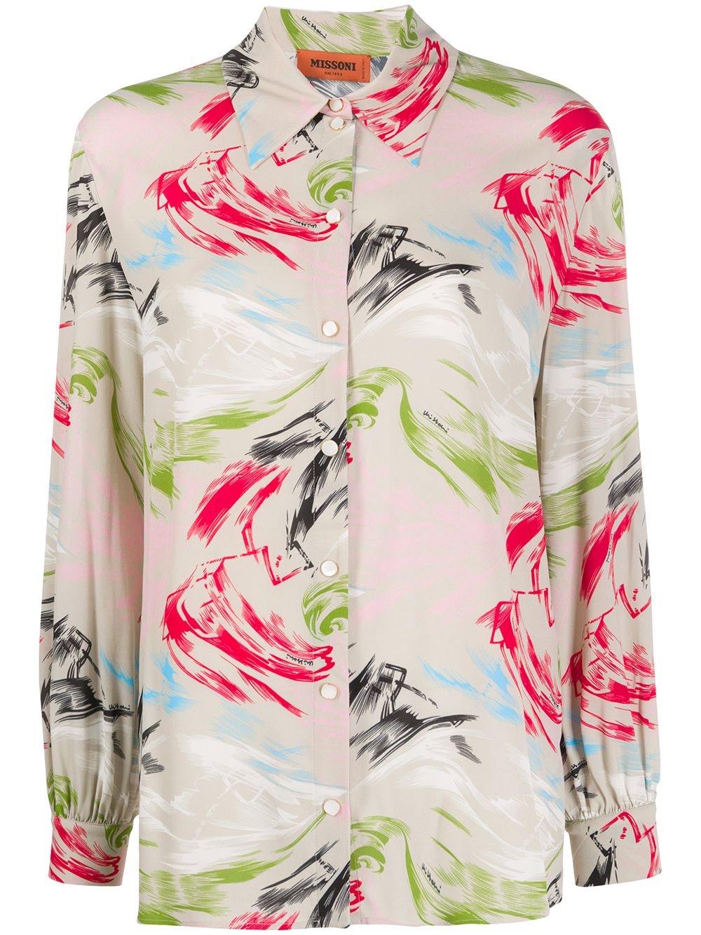 abstract print shirt - 1