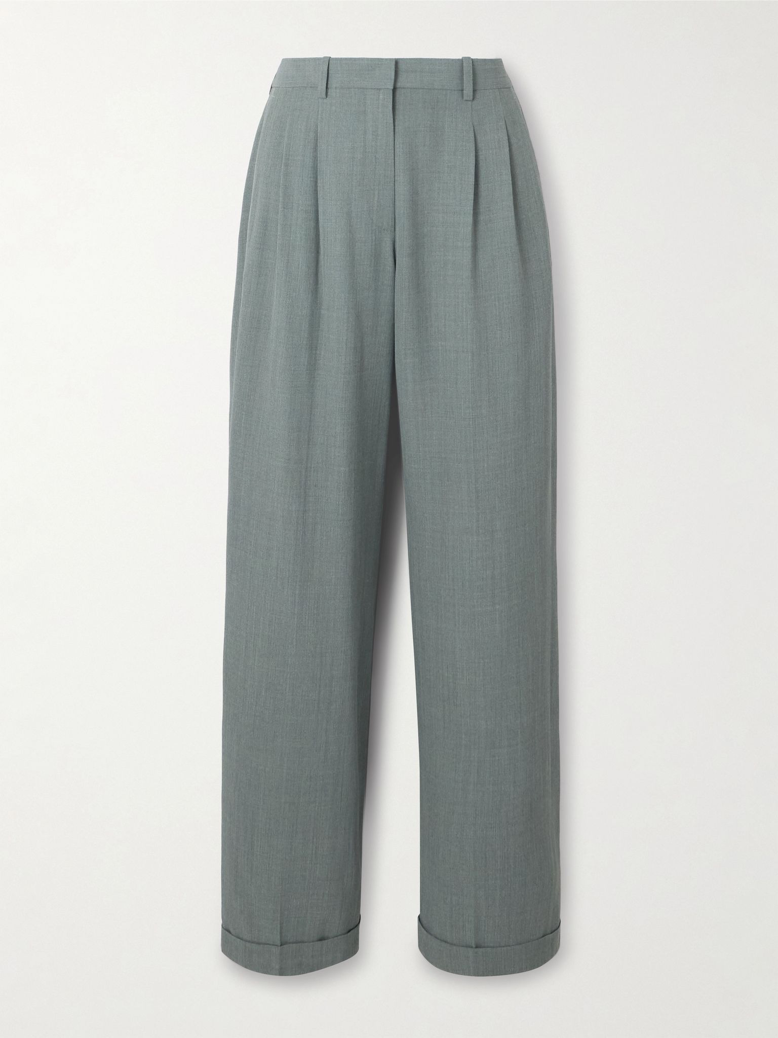 Everhart pleated wool-blend straight-leg pants Gray - 1
