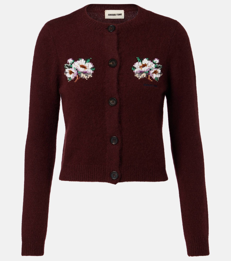 Beaded cashmere and cotton cardigan 1