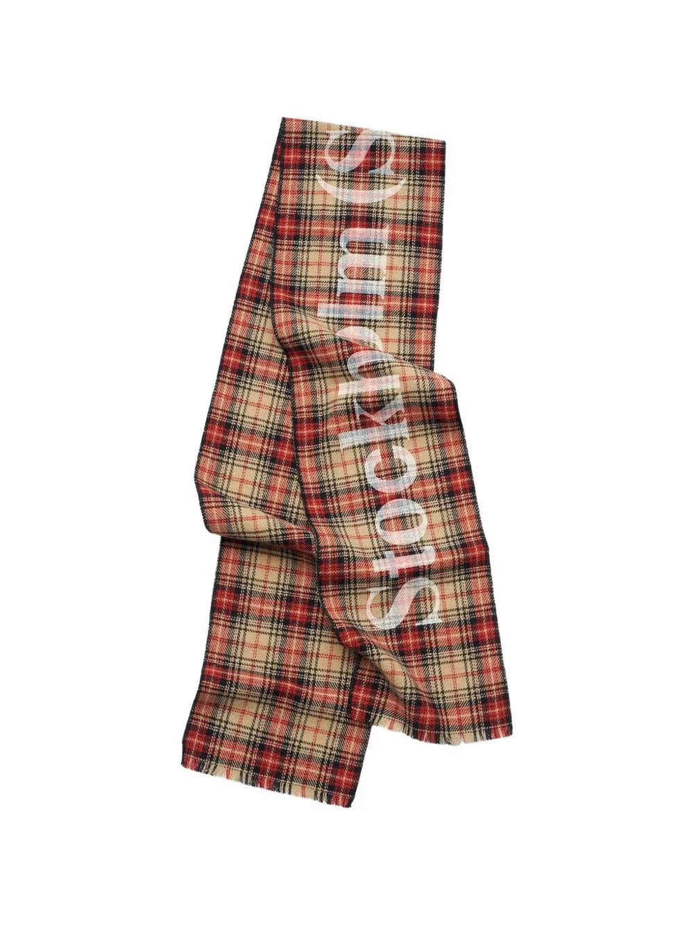 check logo-print scarf - 1