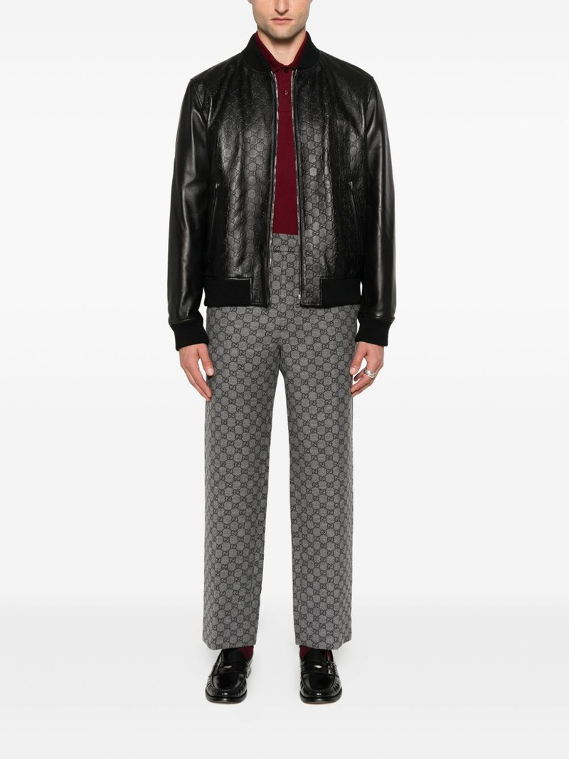 GUCCI embossed GG leather bomber jacket outlook