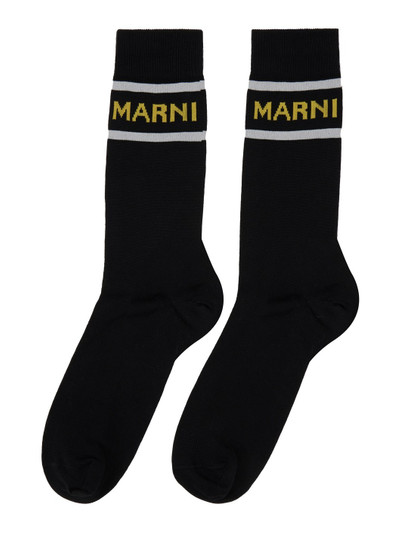 Marni Black Logo Socks outlook