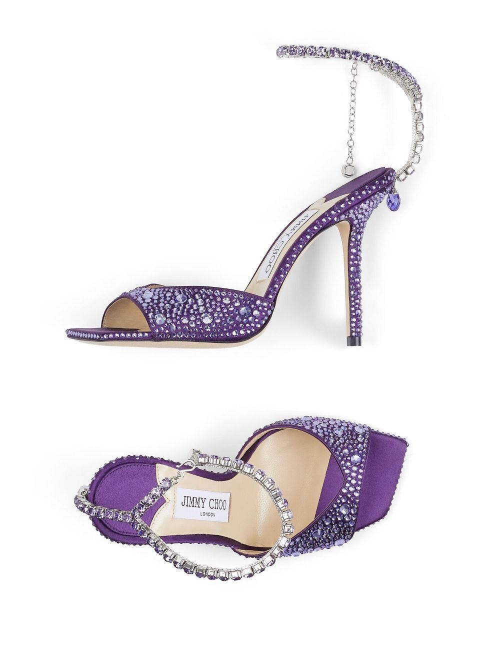 Saeda 100mm crystal-embellished sandals - 4