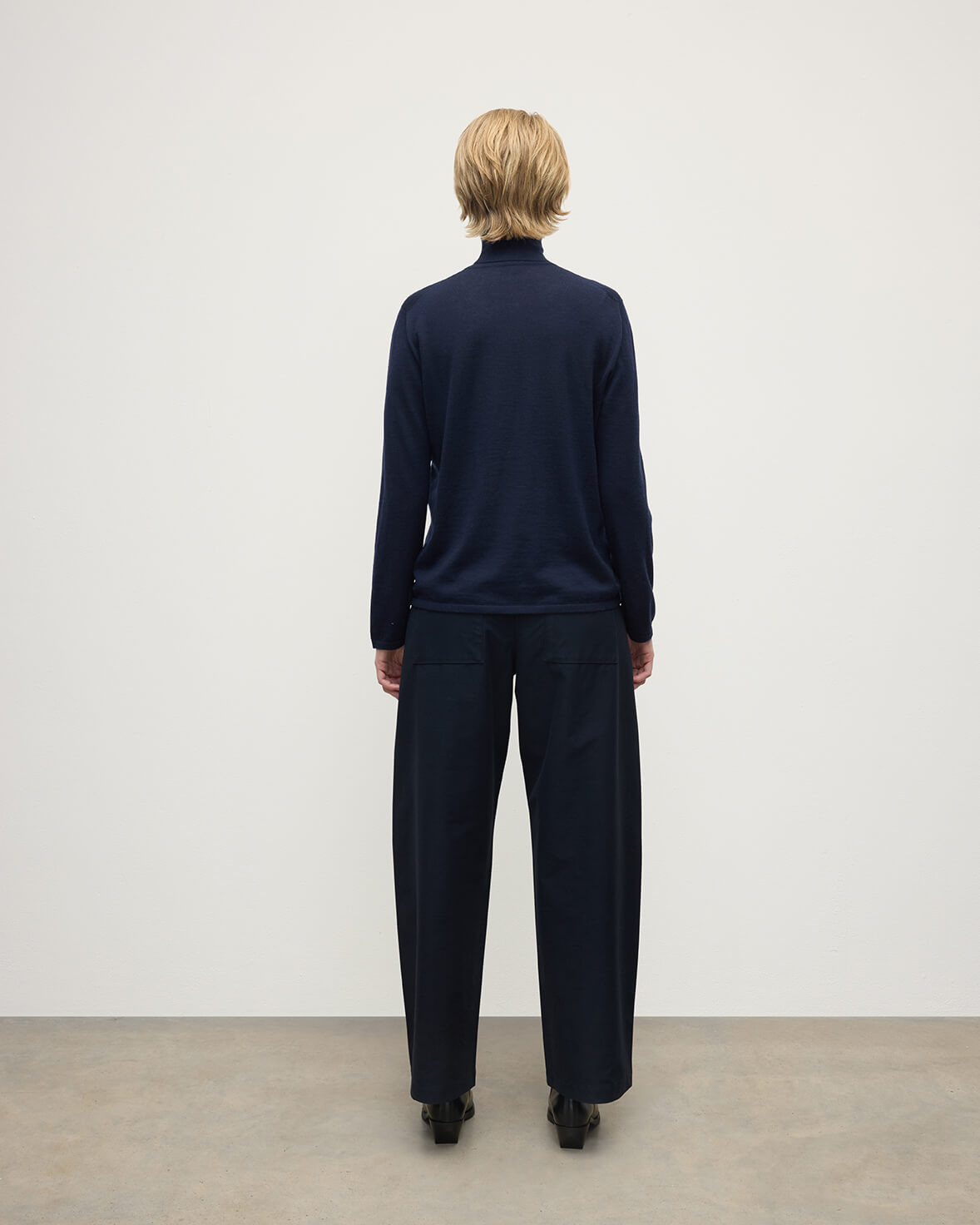 Superfine Cashmere Navy Roll Neck Jumper - 4