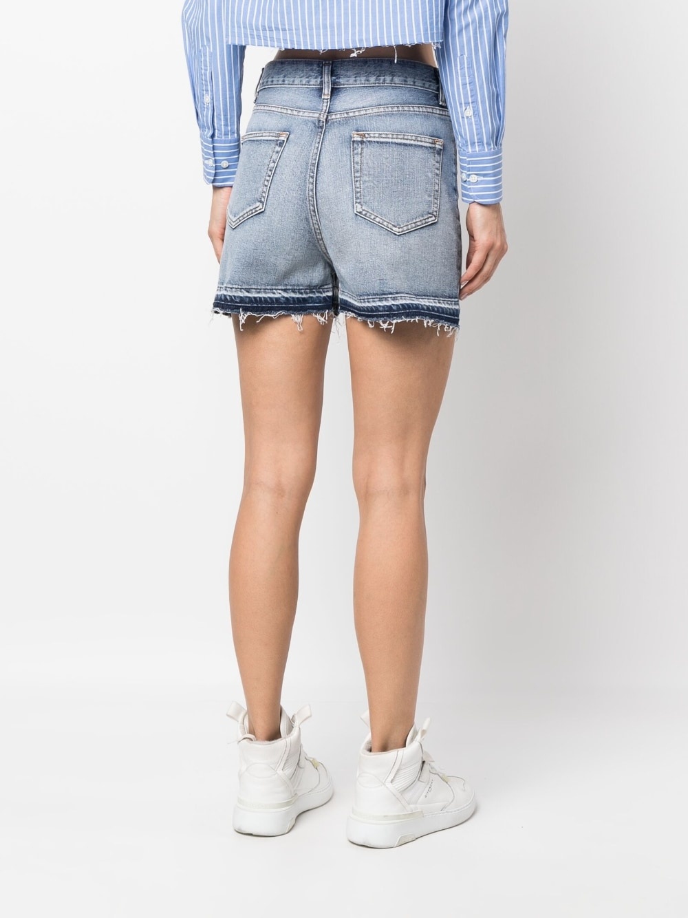 light-wash denim shorts - 4