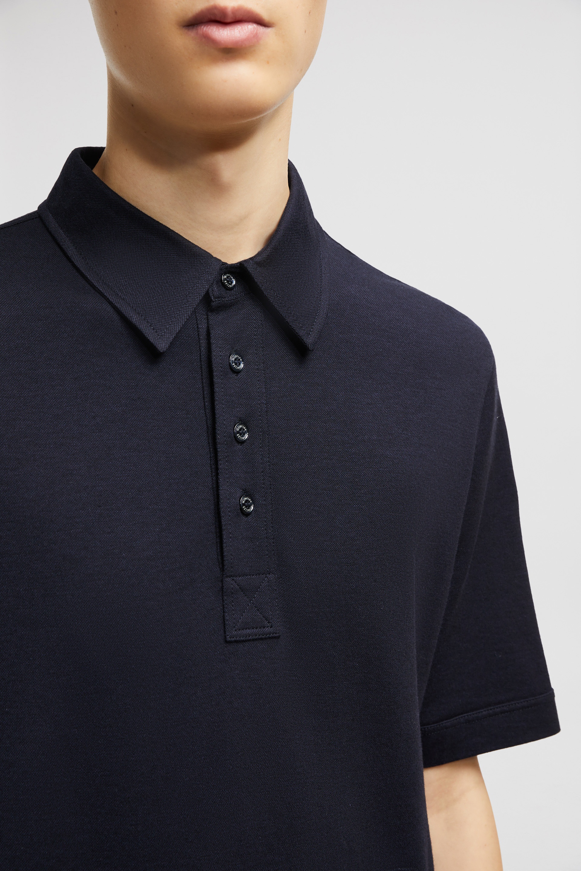Double Leather Logo Cotton Polo Shirt - 6