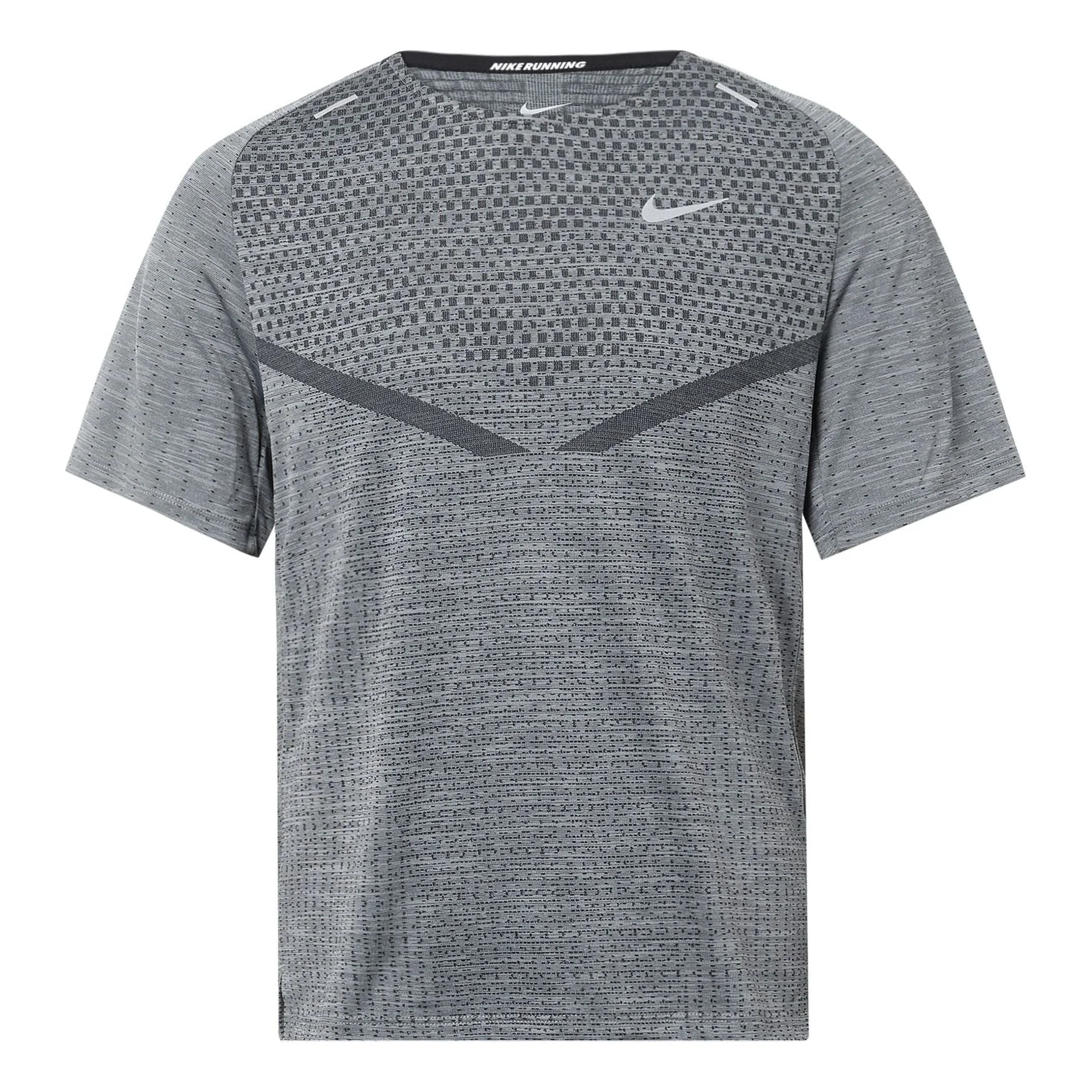 Men's Nike Dri-FIT ADV TechKnit Ultra Solid Color Reflective Running Sports Short Sleeve Gray DM4754 - 1
