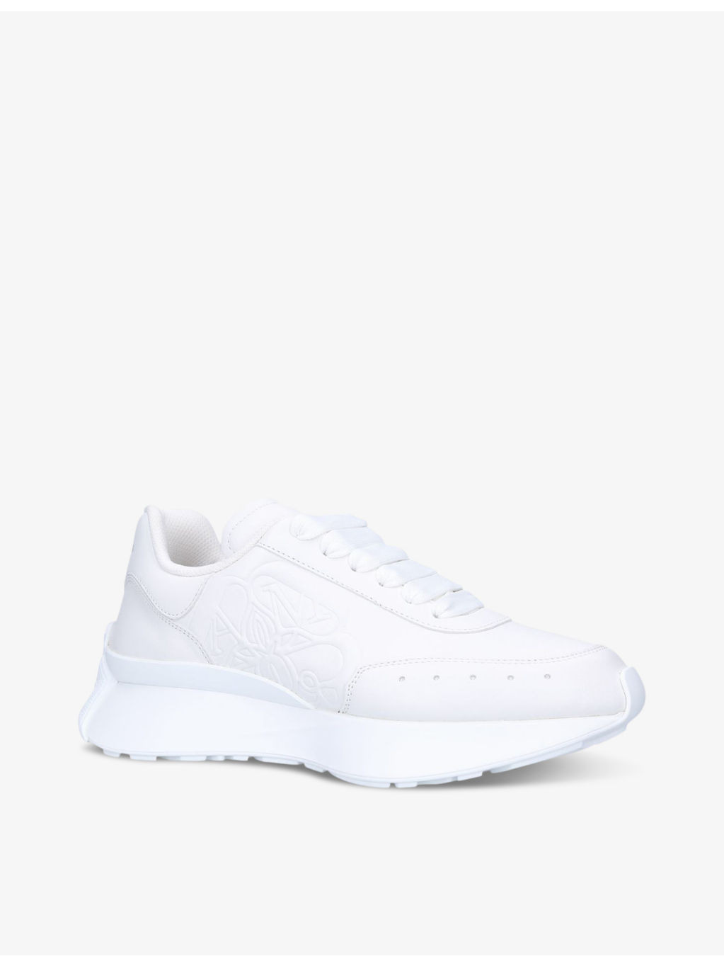 Women’s Runner logo-embossed leather low-top trainers - 3