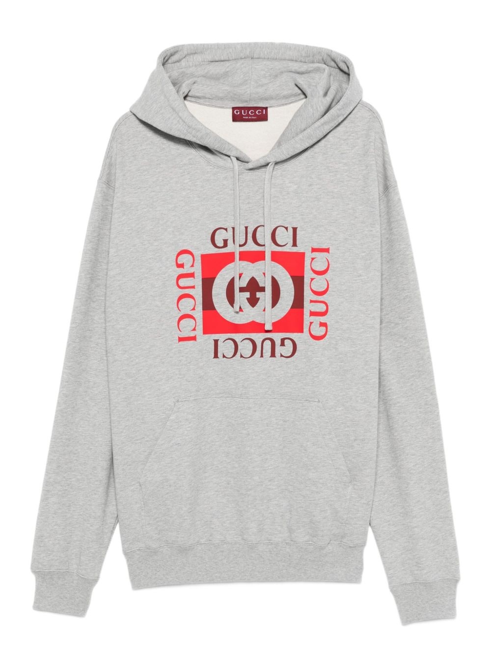 logo-print cotton hoodie - 1
