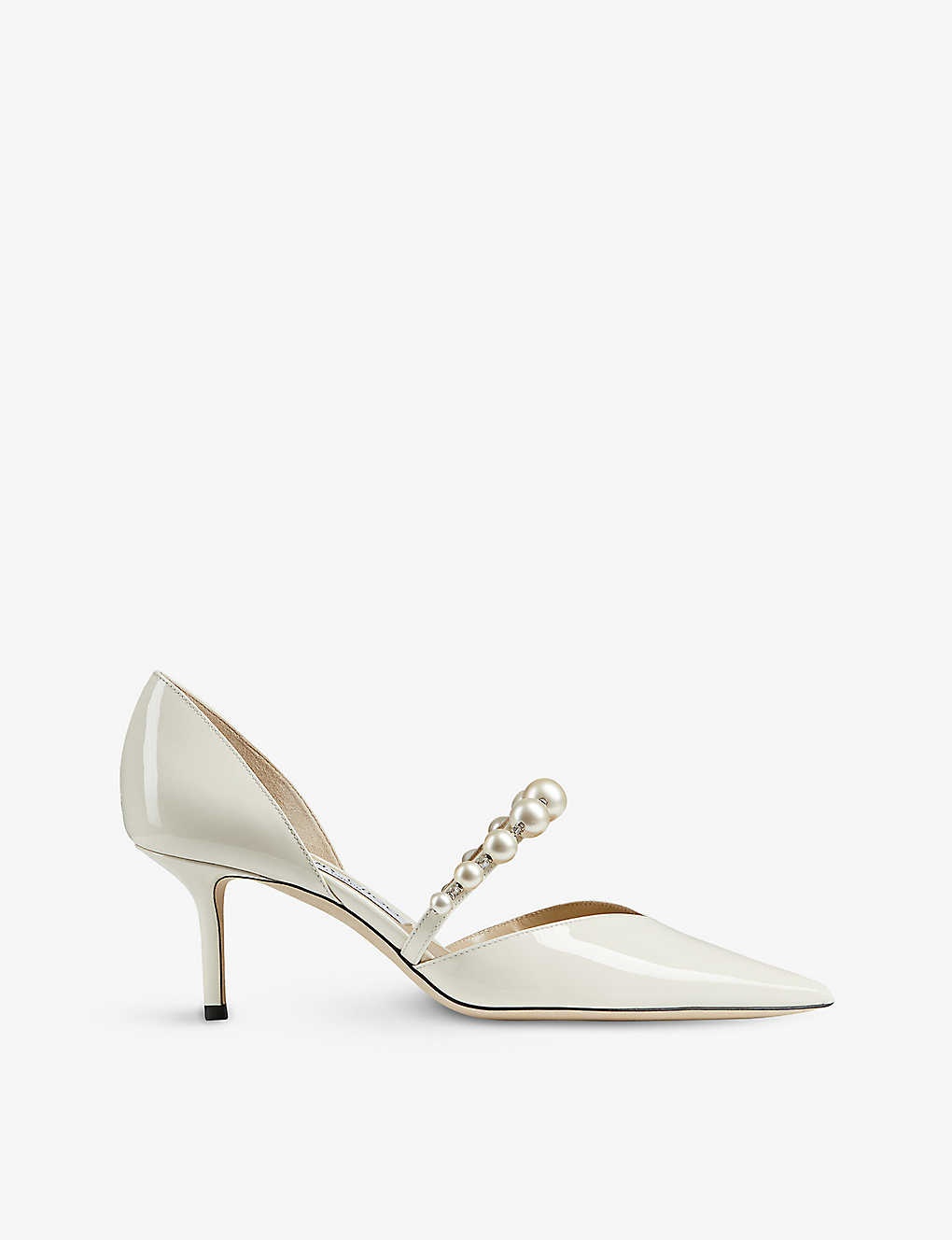 Aurelie 65 pearl-embellished patent-leather courts - 1