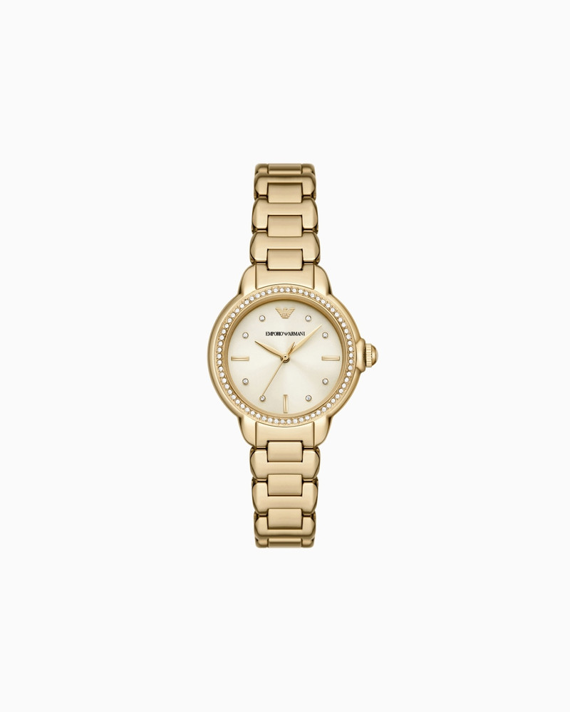 THREE-HAND GOLD-TONE STAINLESS STEEL WATCH 1