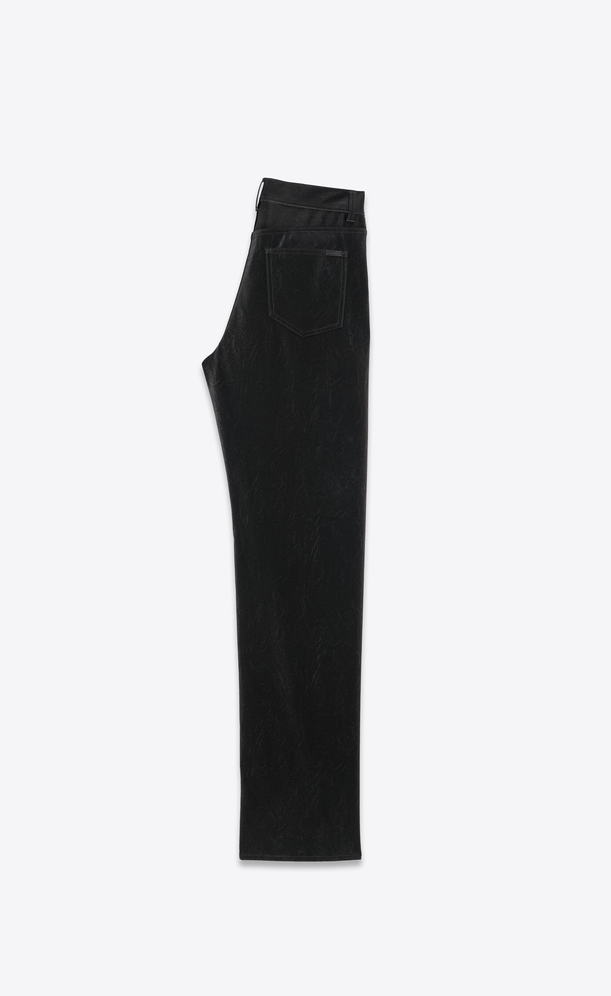 long extreme baggy jeans in crinkle black denim - 2