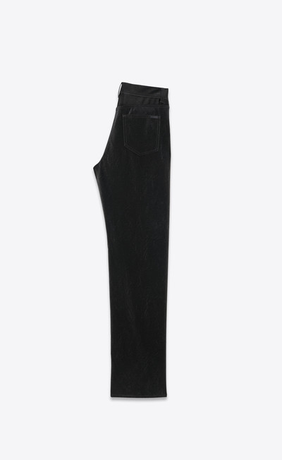 SAINT LAURENT long extreme baggy jeans in crinkle black denim outlook