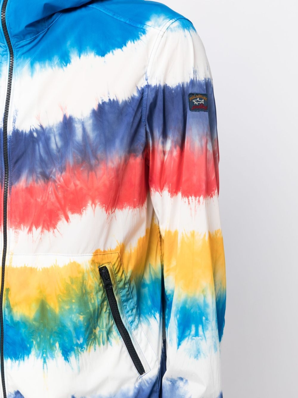 logo-patch stretch-design collar jacket - 5