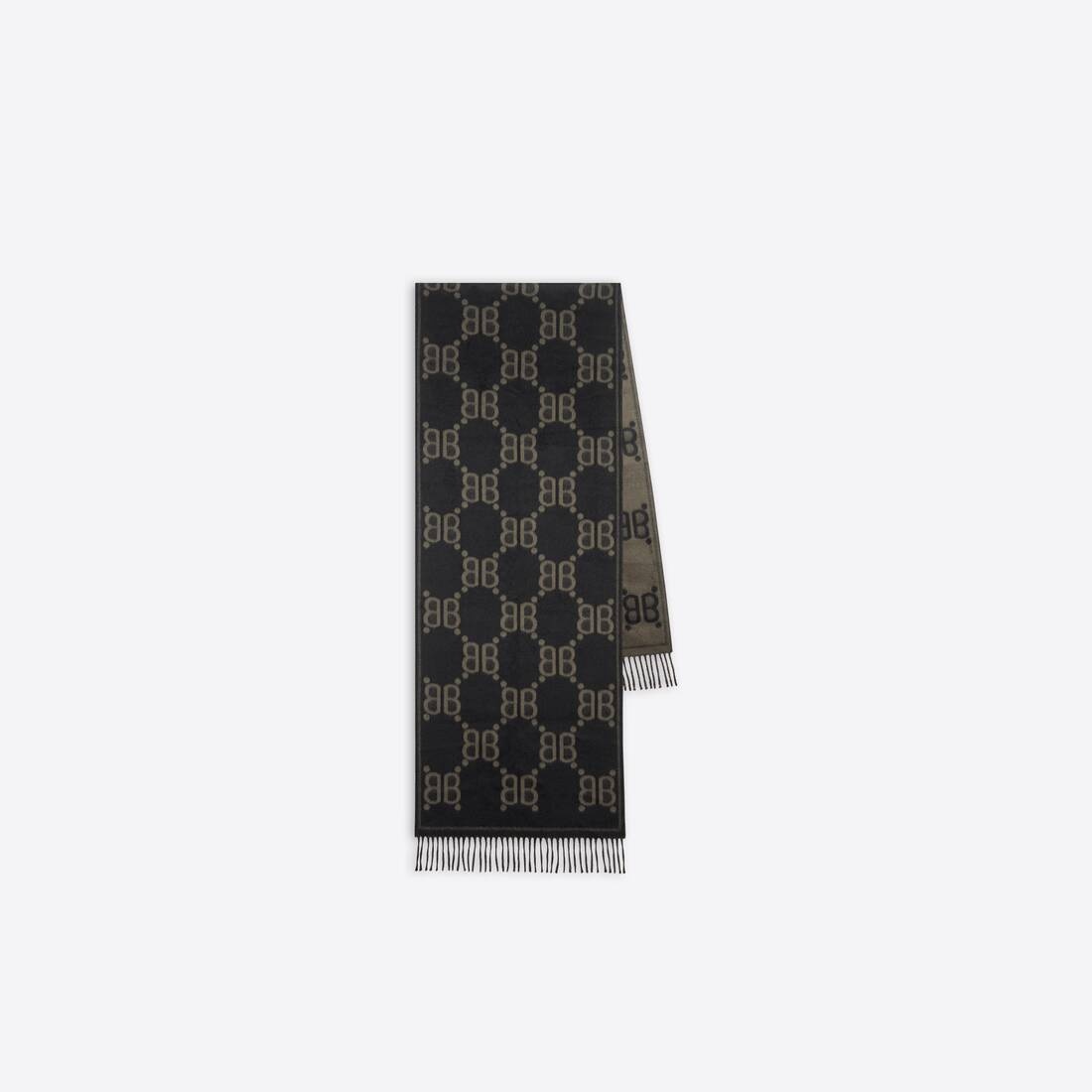 Women's Hacker Allover Logo Macro Scarf in Charcoal Grey - 1