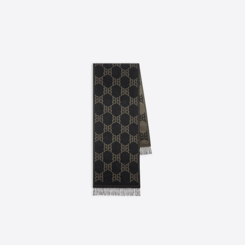 Women's Hacker Allover Logo Macro Scarf in Charcoal Grey 1