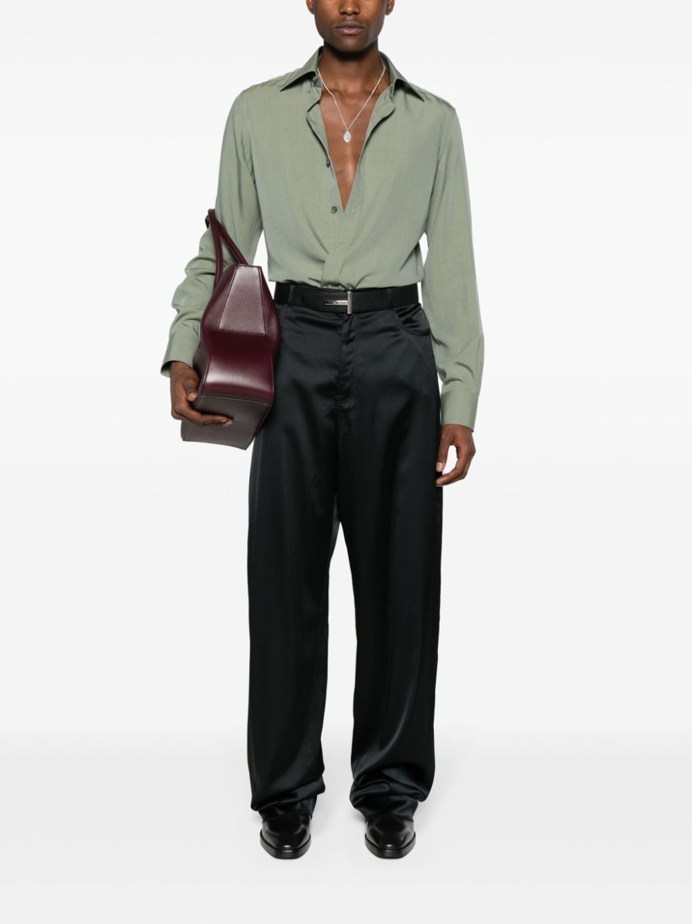 long-sleeve lyocell blend shirt - 2