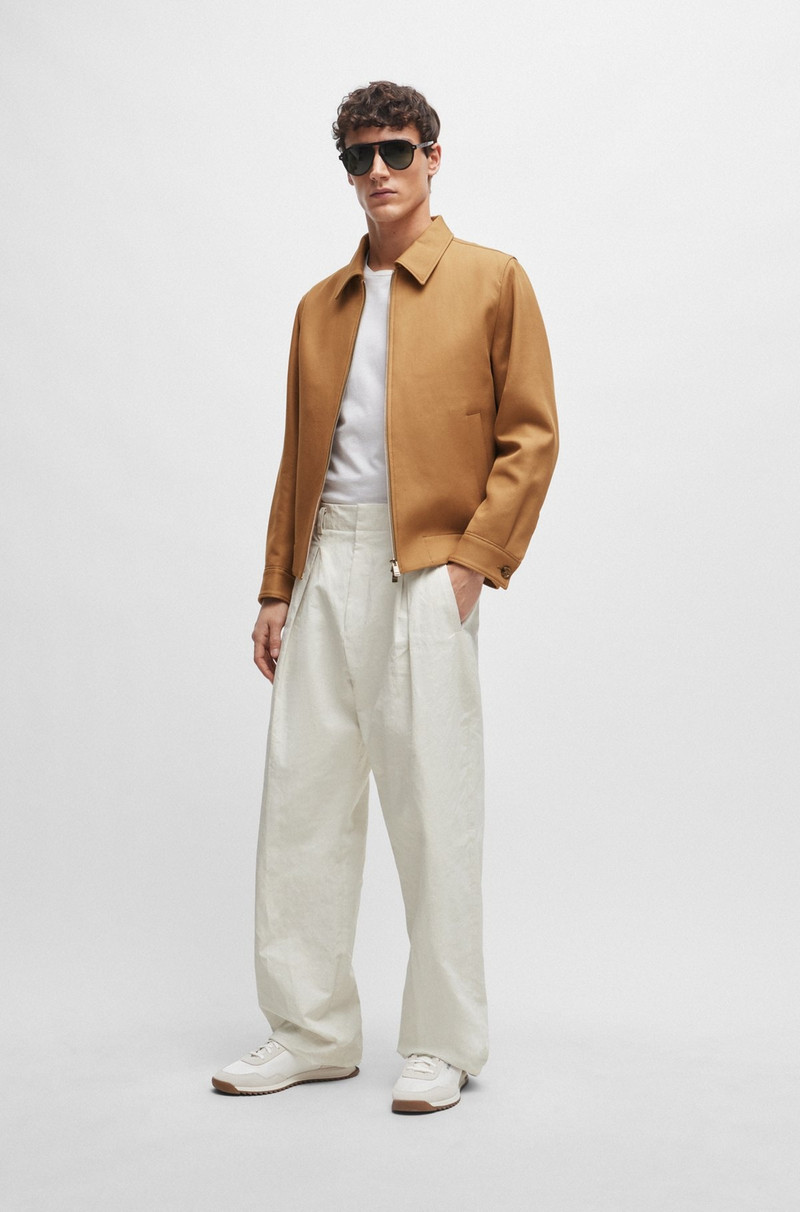 BOSS TEXTURED-FABRIC LACE-UP TRAINERS WITH SUEDE TRIMS outlook