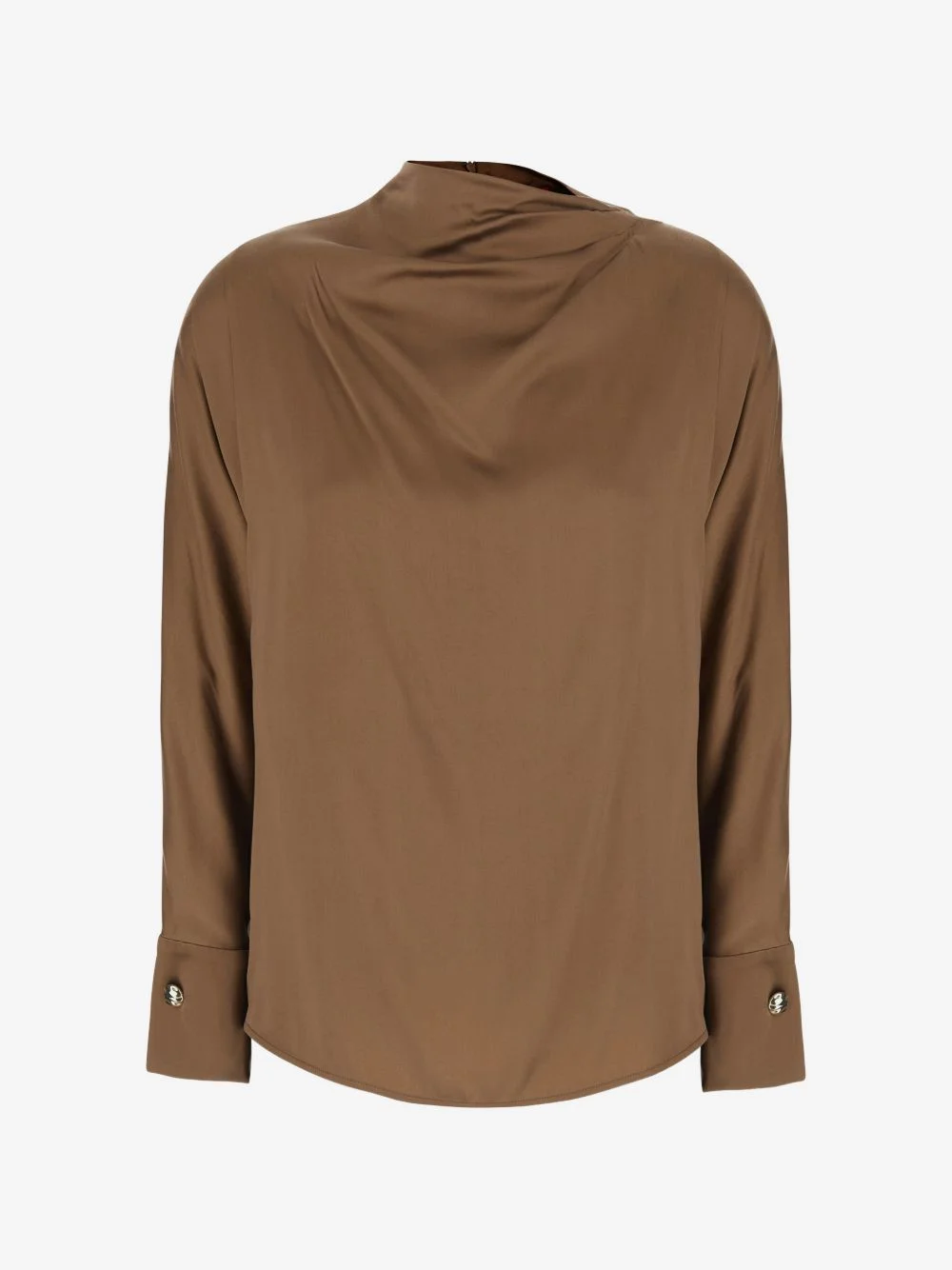 draped button-cuff blouse - 1