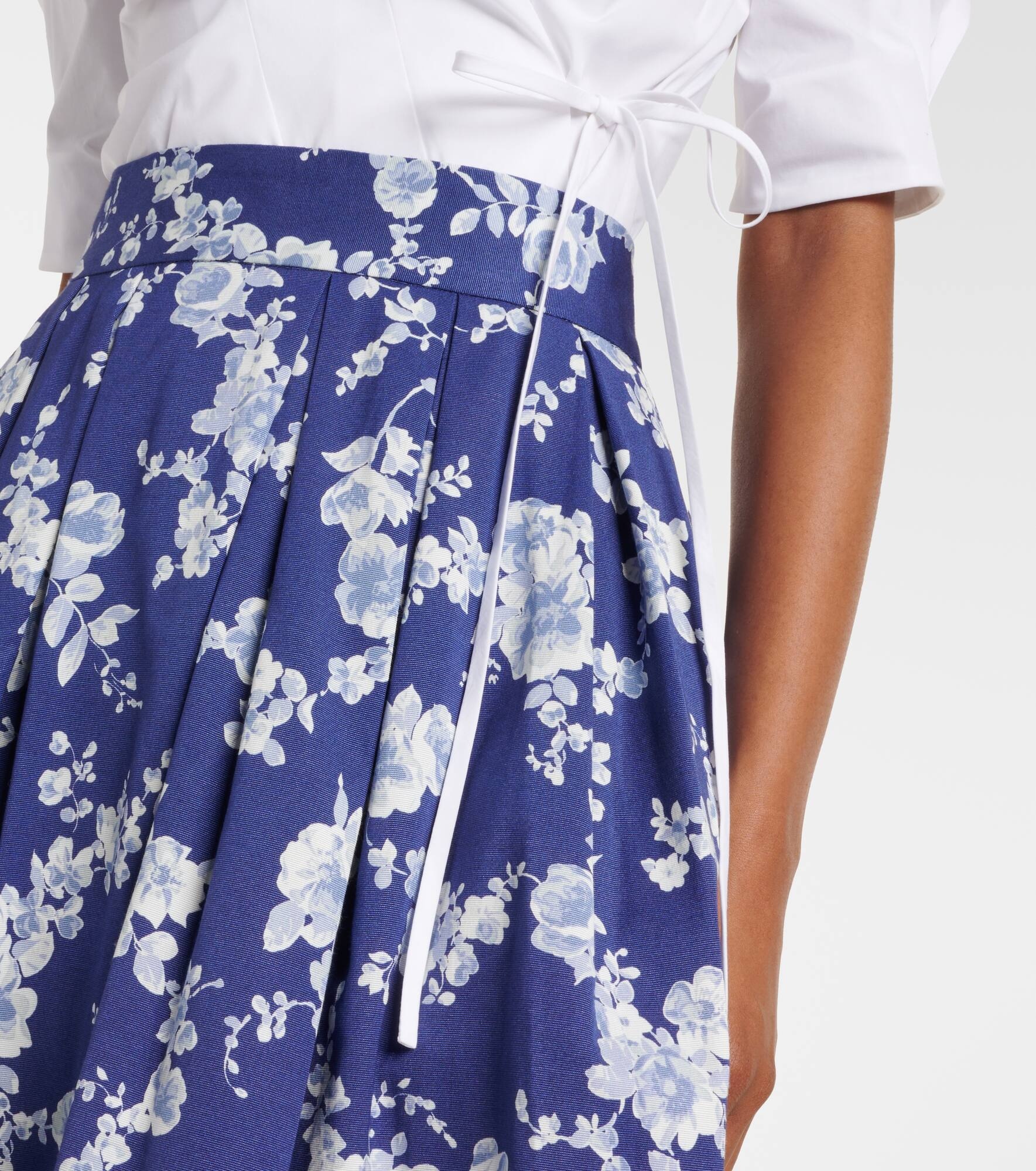 Floral faille midi skirt - 4