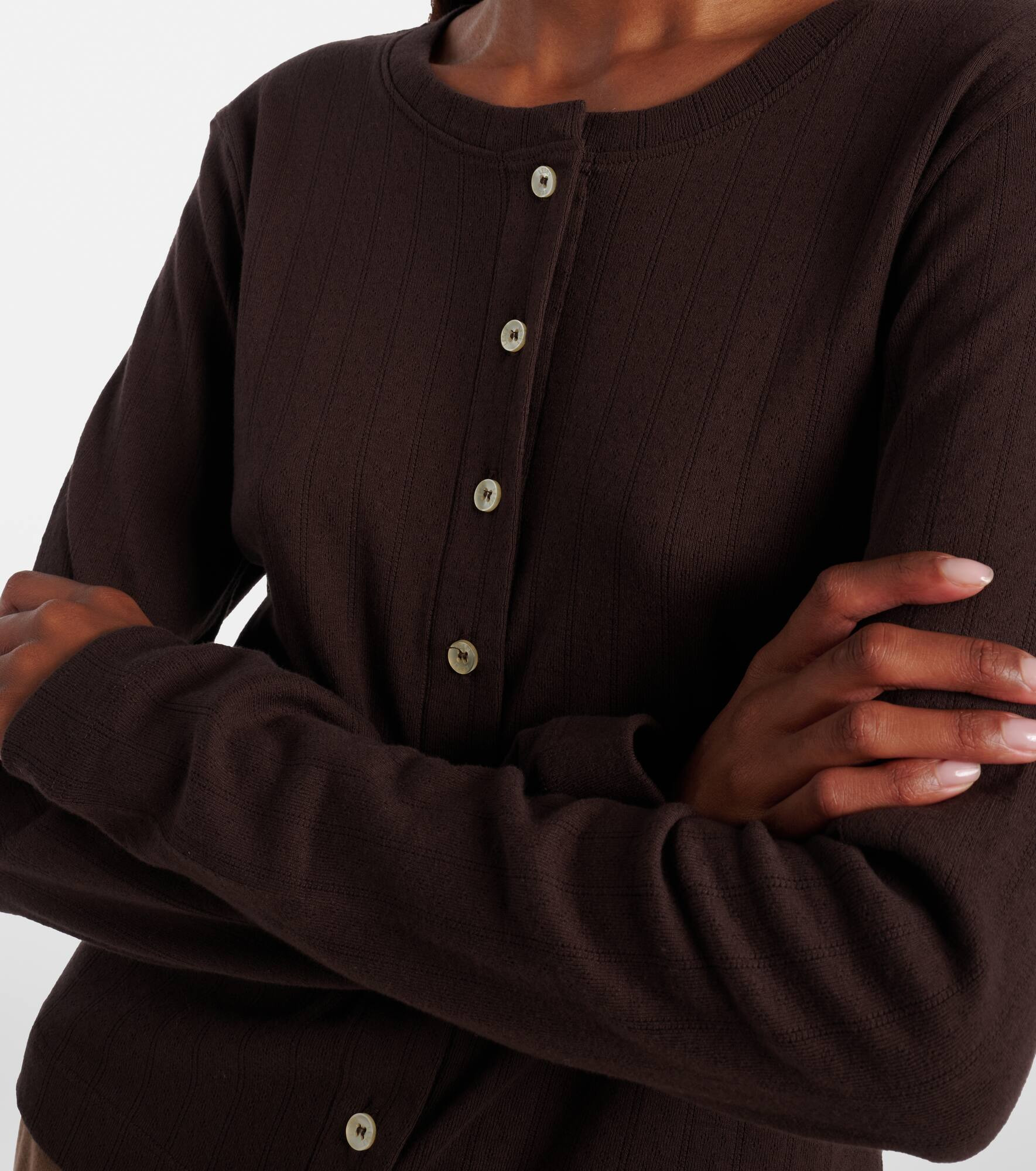 Pointelle cotton cardigan - 5